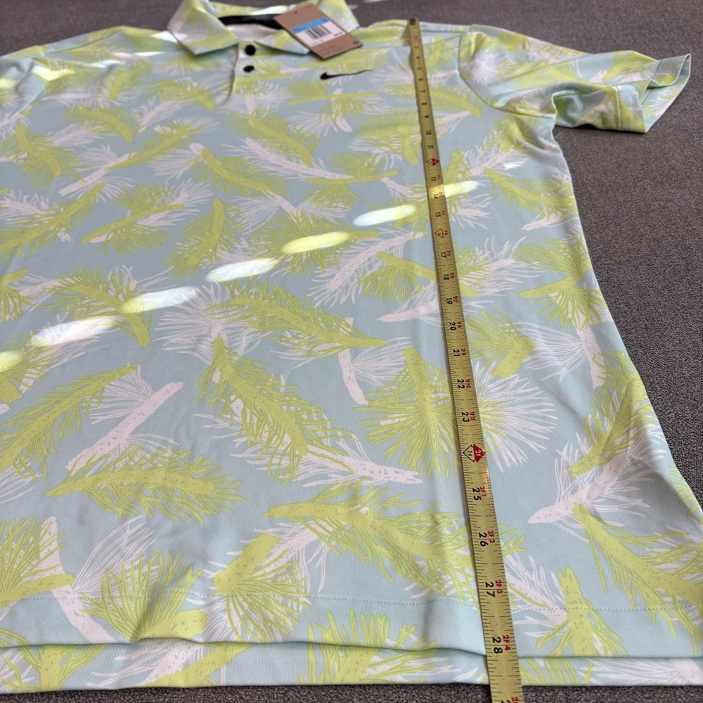 Nike Dri-Fit Tour Mens Size Medium Pine Print Lemon Twist Polo Shirt - Picture 5 of 5